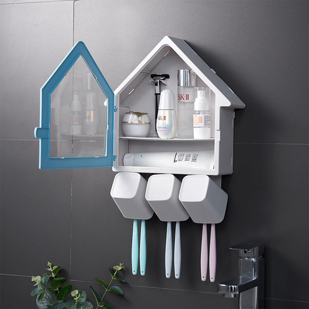 House Shape Wall Mounted Toothbrush Holder