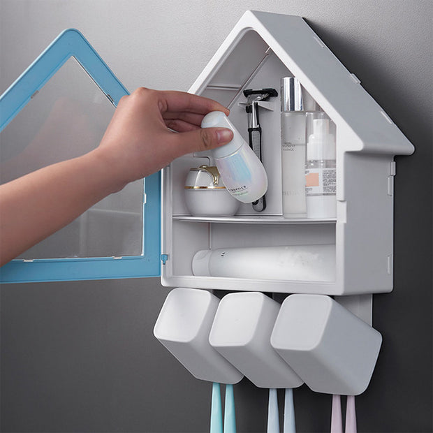 House Shape Wall Mounted Toothbrush Holder